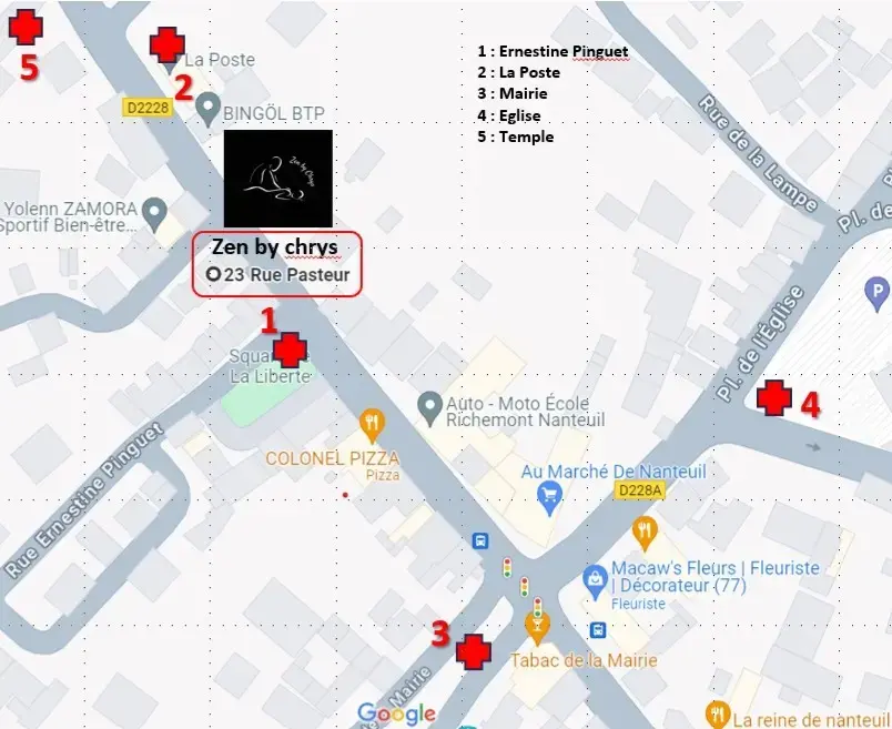 Tous les stationnements autour du cabinet de Zen by Chrys à Nanteuil-Lès-Meaux